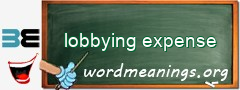 WordMeaning blackboard for lobbying expense